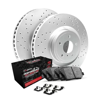 R1 Concepts WMVH1-63003 Rotors - Carbon Coated - Drilled W/ Perf /Tow Pads & Hdw